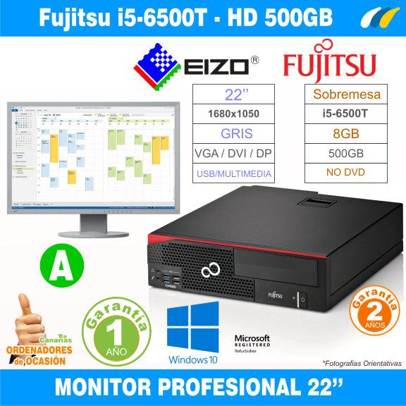 Monitor EIZO FlexScan EV2216W + Fujitsu Esprimo D756 Sobremesa - i5-6500T 
