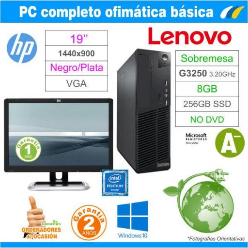 Ordenador completo ​​LENOVO THINKCENTRE M93 SFF + Monitor HP LE1908W  [0]