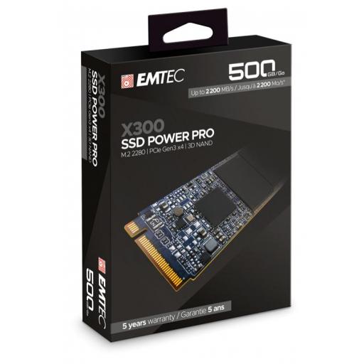DISCO DURO M.2 500GB EMTEC POWER PRO X300 NVME (1100MB/s Escritura) ECSSD500GX300