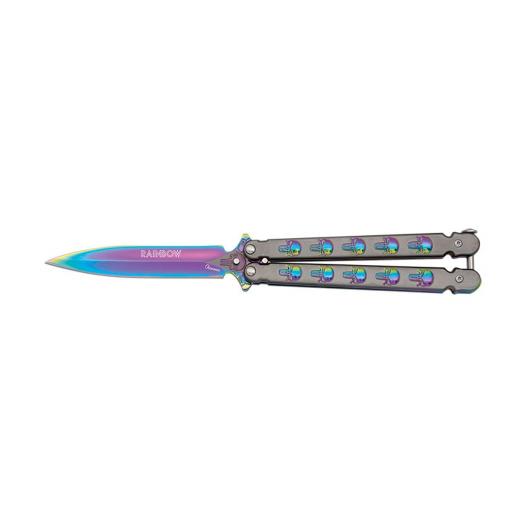 Navaja Abanico  Albainox Rainbow Skull