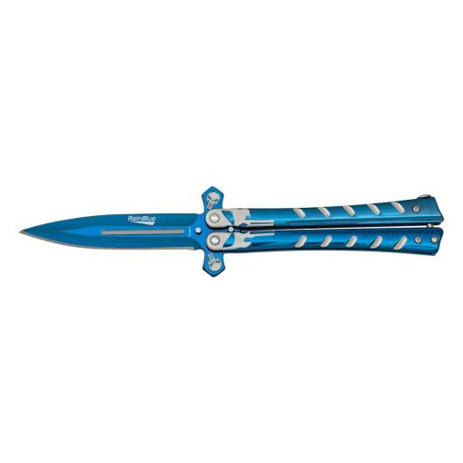Navaja Abanico Albainox Rain Blue Calavera