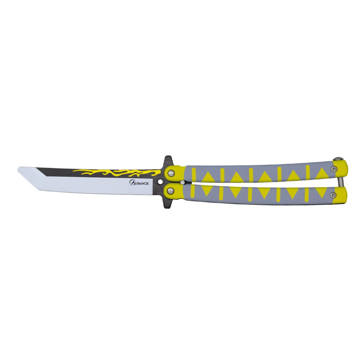 Abanico Mariposa de Entrenamiento Albainox Tanto Decorado 3D 22,9 cm