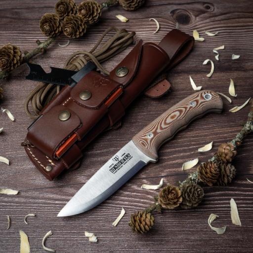 Cuchillo Bushcraft CUDEMAN Micarta Marron Kit Supervivencia [0]