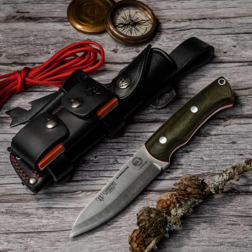 Cuchillo BS9 BUSHCRAFTER CUDEMAN Canvas Verde Kit supervivencia