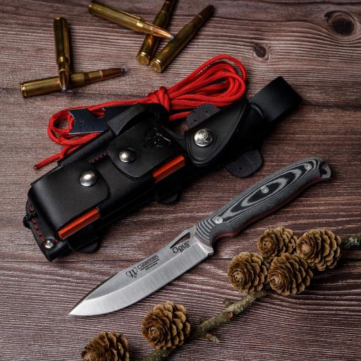 Cuchillo de Caza Micarta NESS WOLF CUDEMAN + Kit Supervivencia