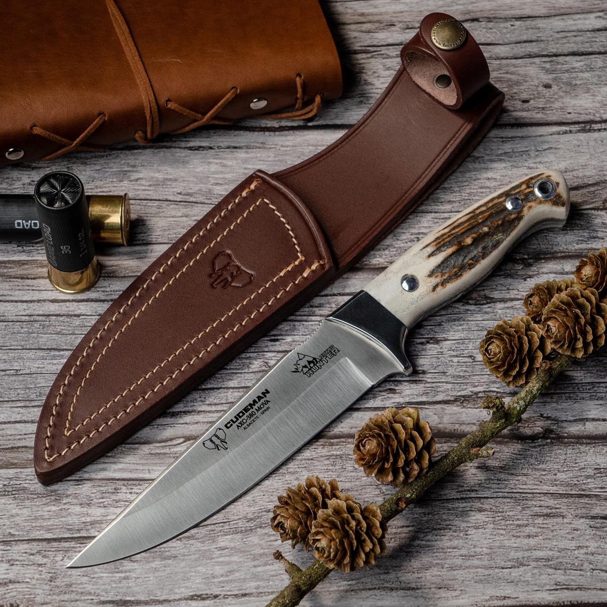 Cuchillo de Caza Rhyno Hunter CUDEMAN Asta de Ciervo