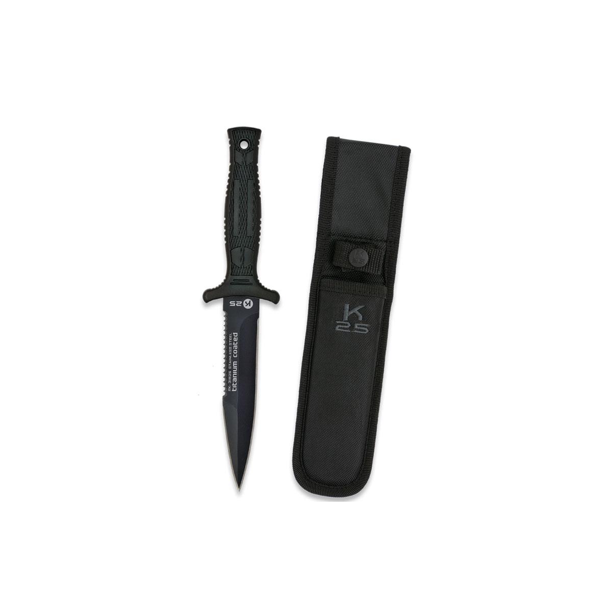 Cuchillo Táctico K25 Botero Doble Filo Titanium Coated
