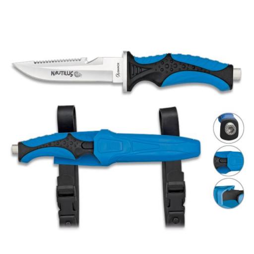 Cuchillo Submarinismo Azul NAUTILUS [0]