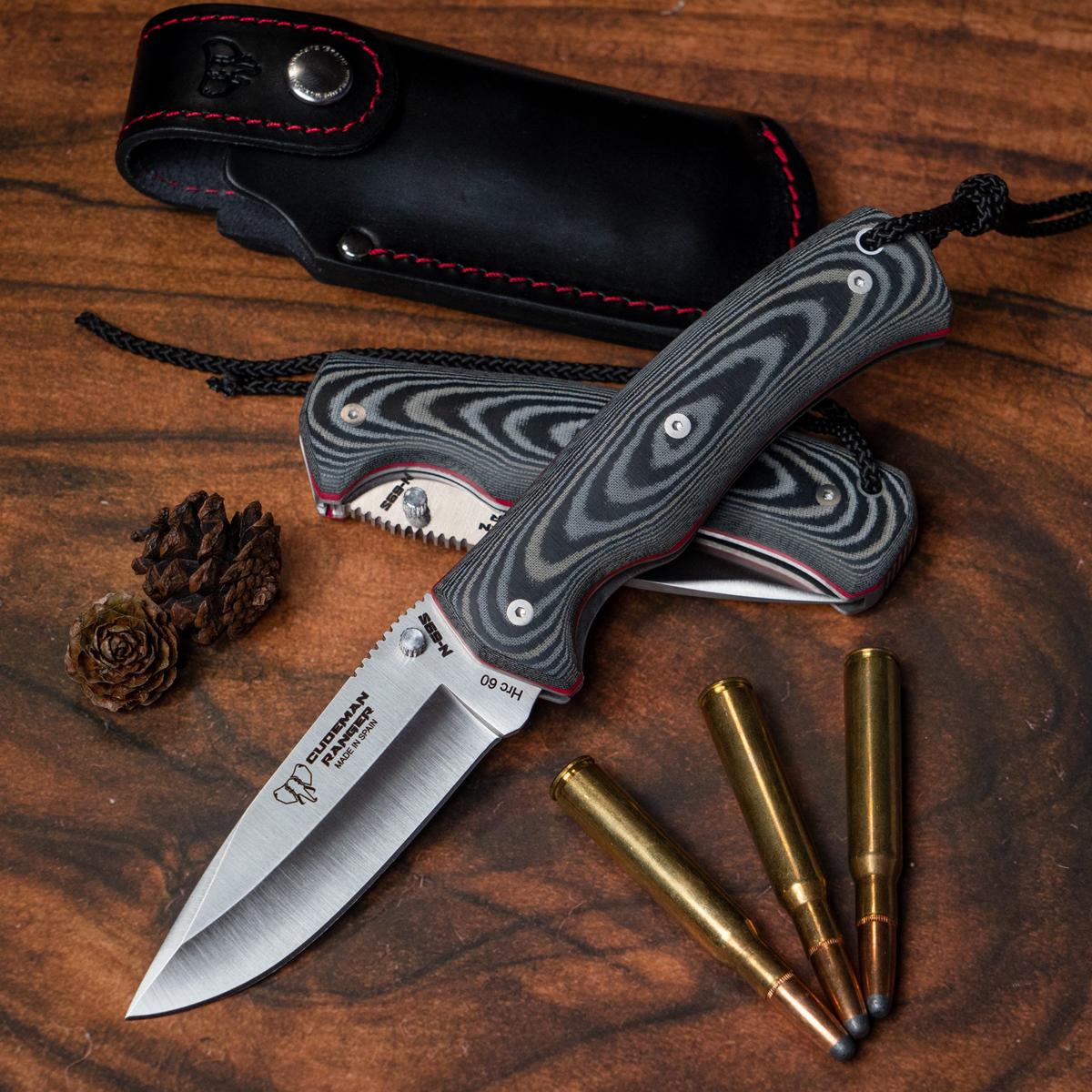 Navaja Supervivencia Ranger CUDEMAN Funda Cuero