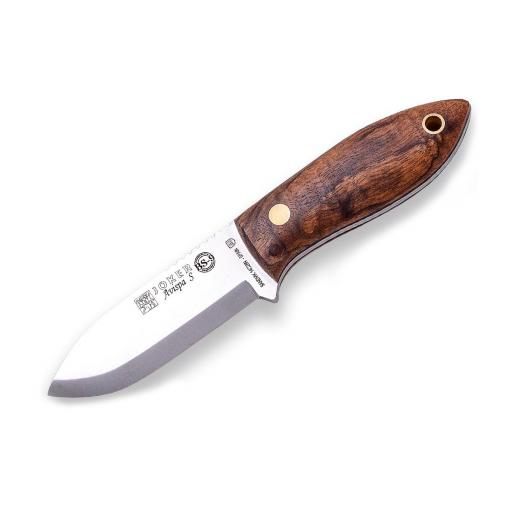 Cuchillo Bushcraft JOKER Avispa Scandi Nogal Cuchillo de Cuello EDC