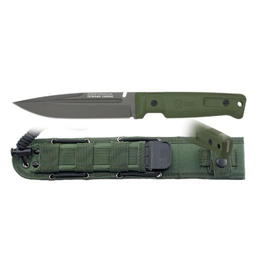 Cuchillo Táctico K25 Goma Verde Titanium Coated