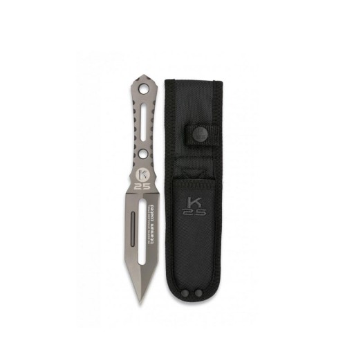 Cuchillo Lanzador K25 Titanium Coated con Funda MOLLE