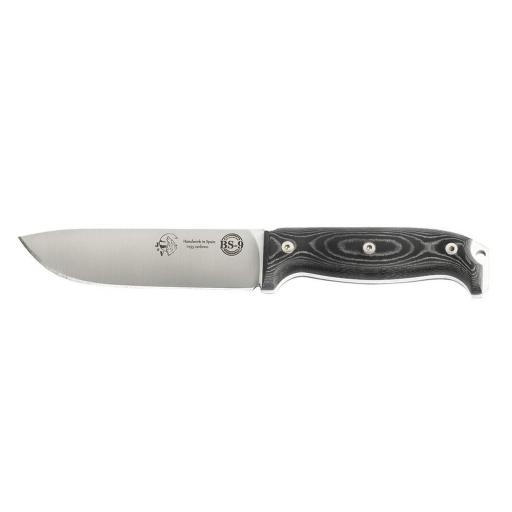 Cuchillo J&V BS9 Micarta Negra Funda Cuero