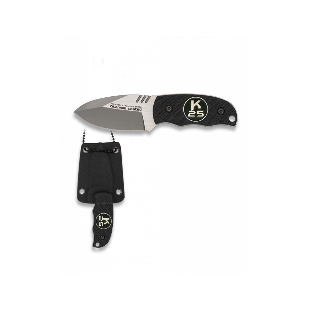Cuchillo Compacto Colgante K25 G10 con Funda Kydex 12,4 cm