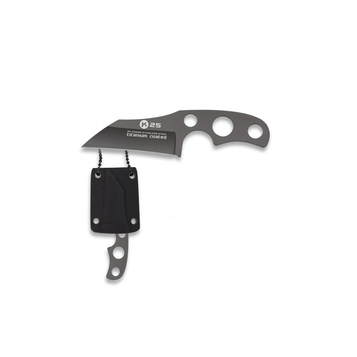 Cuchillo Colgante K25 Titanium Compact con Funda Kydex Negra