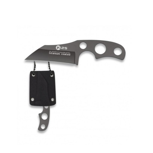Cuchillo Colgante K25 Titanium Compact con Funda Kydex Negra