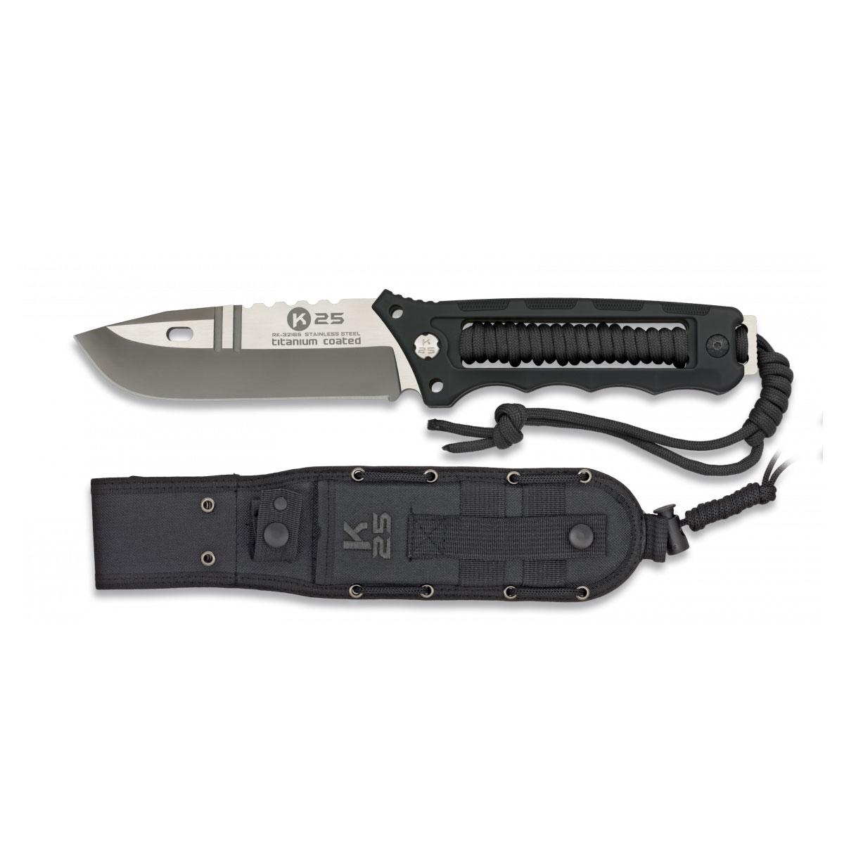 Cuchillo Tactico K25 Encordado Negro