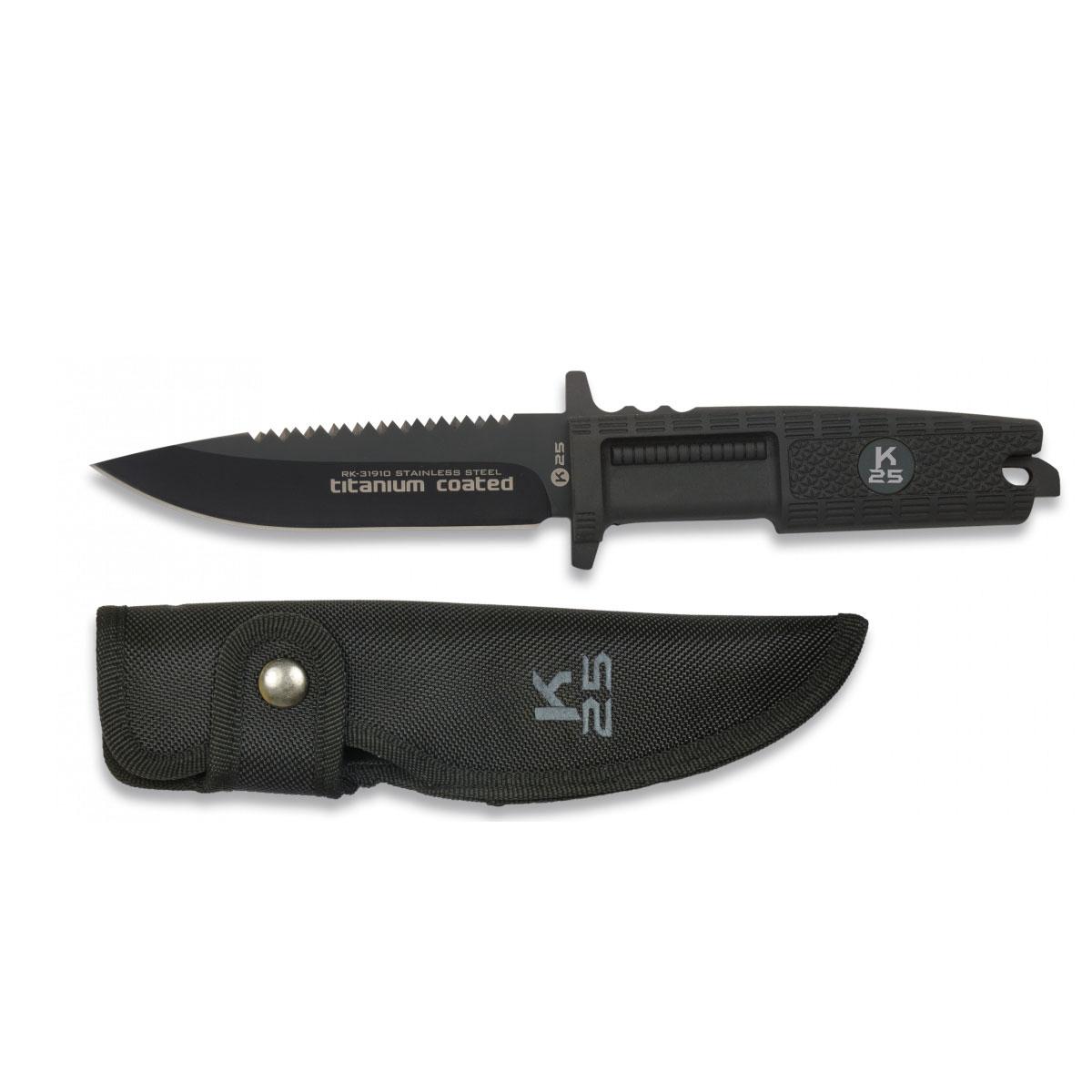 Cuchillo Tactico con Mango de Goma K25