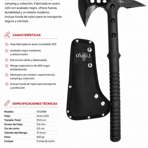 Hacha Outdoor Third 10129BK Negra con Funda 39,5 cm [1]