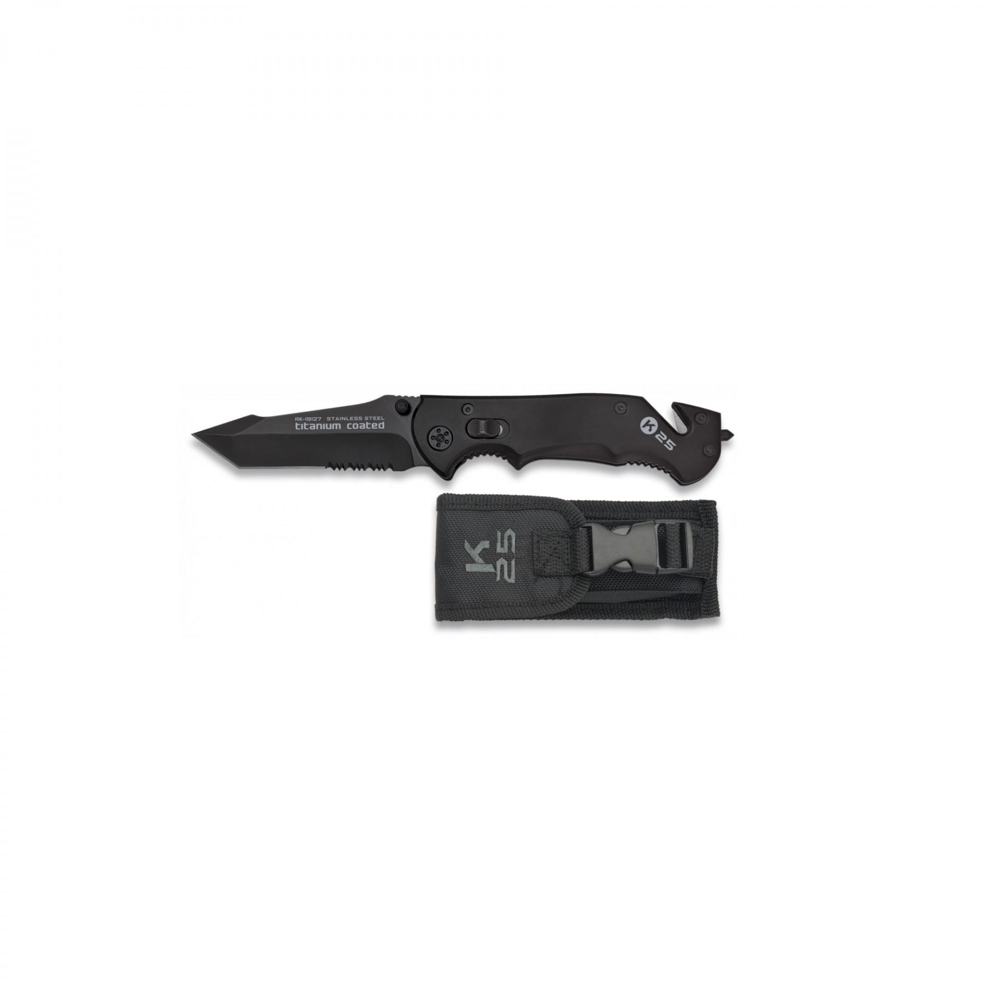 Navaja Táctica K25 Tanto Titanium Coated con Rompecristales