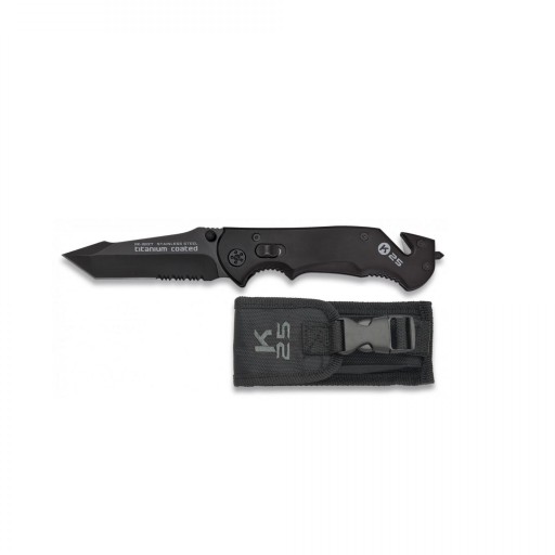 Navaja Táctica K25 Tanto Titanium Coated con Rompecristales