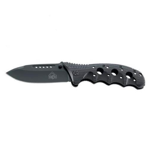 Navaja Táctica Puma Tec Negra de Aluminio y Acero 420