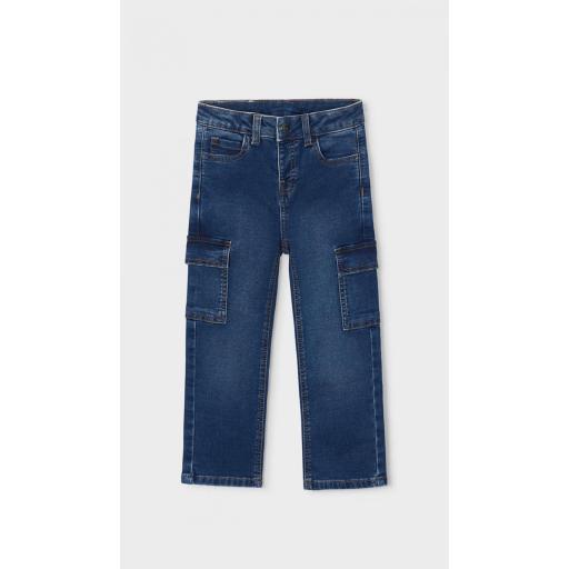 Mayoral- Pantalón soft denim cargo 4510