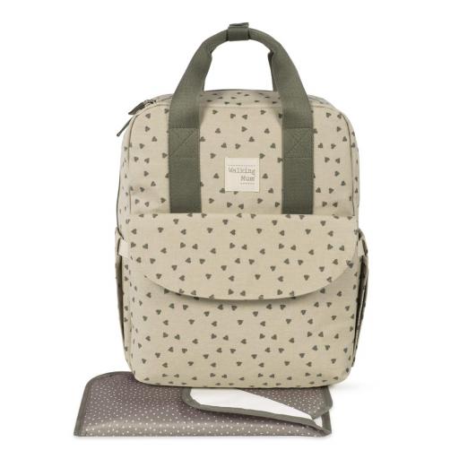Walking Mum - Mochila corazones poppy verde 324