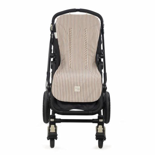 Walking Mum - Colchoneta silla Praliné rayas Moka y Matcha 531