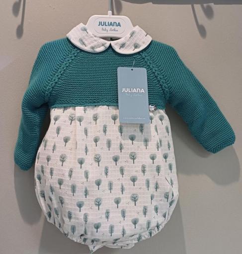 Juliana - Pelele combinado punto y estampado hojas 25633