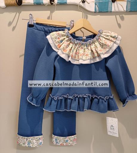 Dulce Tiovivo - Conjunto niña sudadera azul 000 [0]