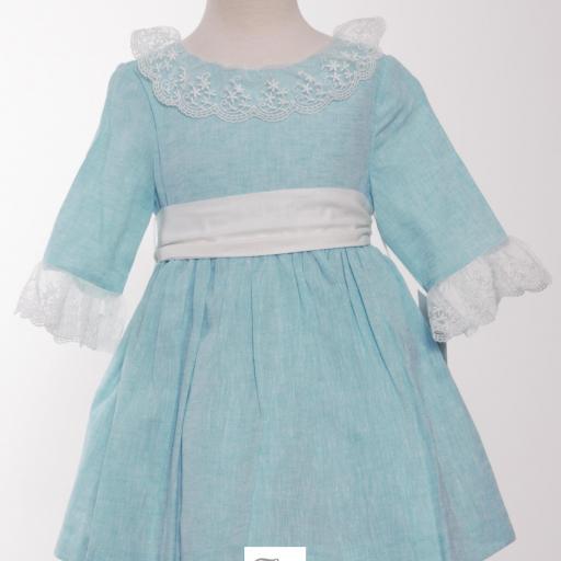 Blanca Valiente - Vestido niña ceremonia azul turquesa 224709 [3]
