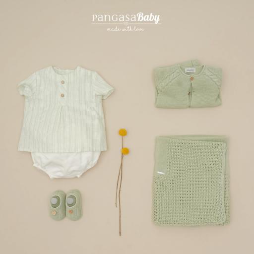 Pangasa - Conjunto niño 2 piezas rayas verde hoja 2608345 [1]