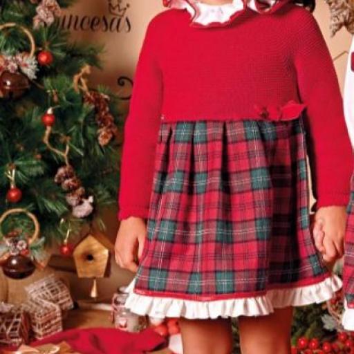 Juliana - Vestido combinado cuadros  Familia Sueños de Navidad J8146 [1]