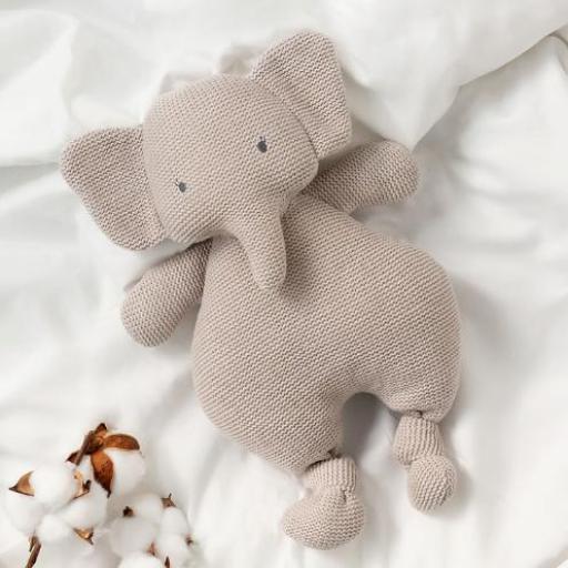 Kiokids - Peluche elefante gris de algodón 3888