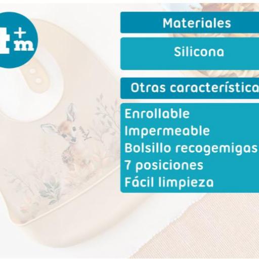 Kiokids - Babero silicona ciervo beige 4243 [4]