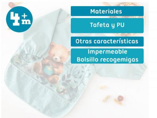 Kiokids - Babero impermeable con mangas oso salvia 3750 [4]