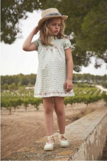 Babidu - Vestido niña vichí verde 91413
