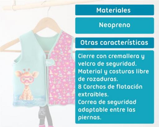 kiokids - Chaleco neopreno de flotación animales fucsia 5123 y 5124 [4]