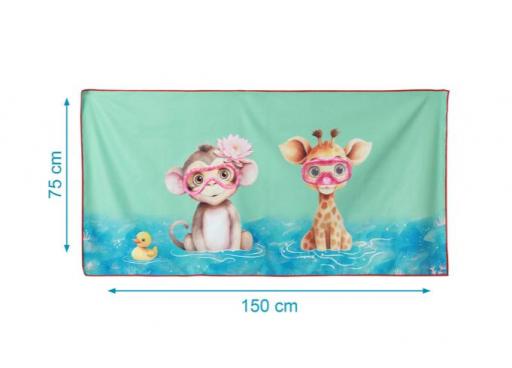 Kiokids - Toalla microfibra verde mono y jirafa 4827 [2]