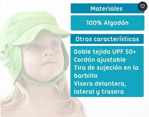 Kiokids - Gorro protección upf 50+ verde 5752 y 5754 [2]