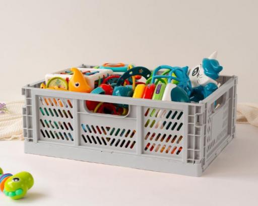 Kiokids - Caja almacenaje plegable gris 1292