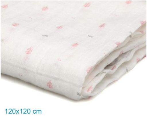 Kiokids - Muselina 120x120 estampado rosa 5302 [2]