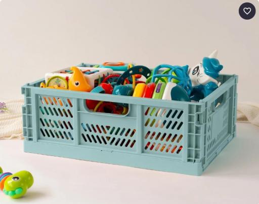 Kiokids - Caja almacenaje plegable salvia 40x30x15 4404