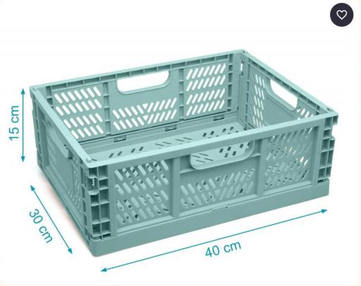 Kiokids - Caja almacenaje plegable salvia 40x30x15 4404 [1]