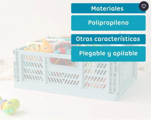 Kiokids - Caja almacenaje plegable salvia 40x30x15 4404 [3]