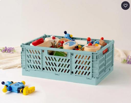 Kiokids - Caja almacenaje plegable 30x20x12 salvia 4398