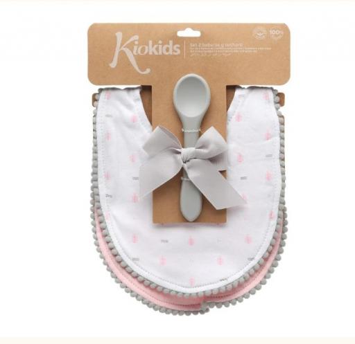 Kiokids - Set 2 baberos y cuchara silicona 5071 5073 5080 5731 [5]