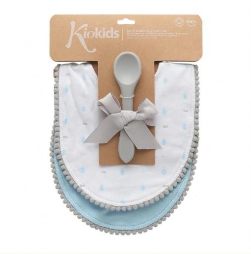 Kiokids - Set 2 baberos y cuchara silicona 5071 5073 5080 5731 [3]