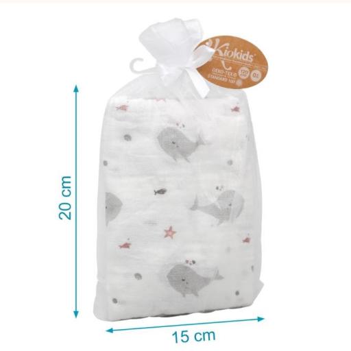 Kiokids - Muselina 120x120 bambú gris 5306 [2]
